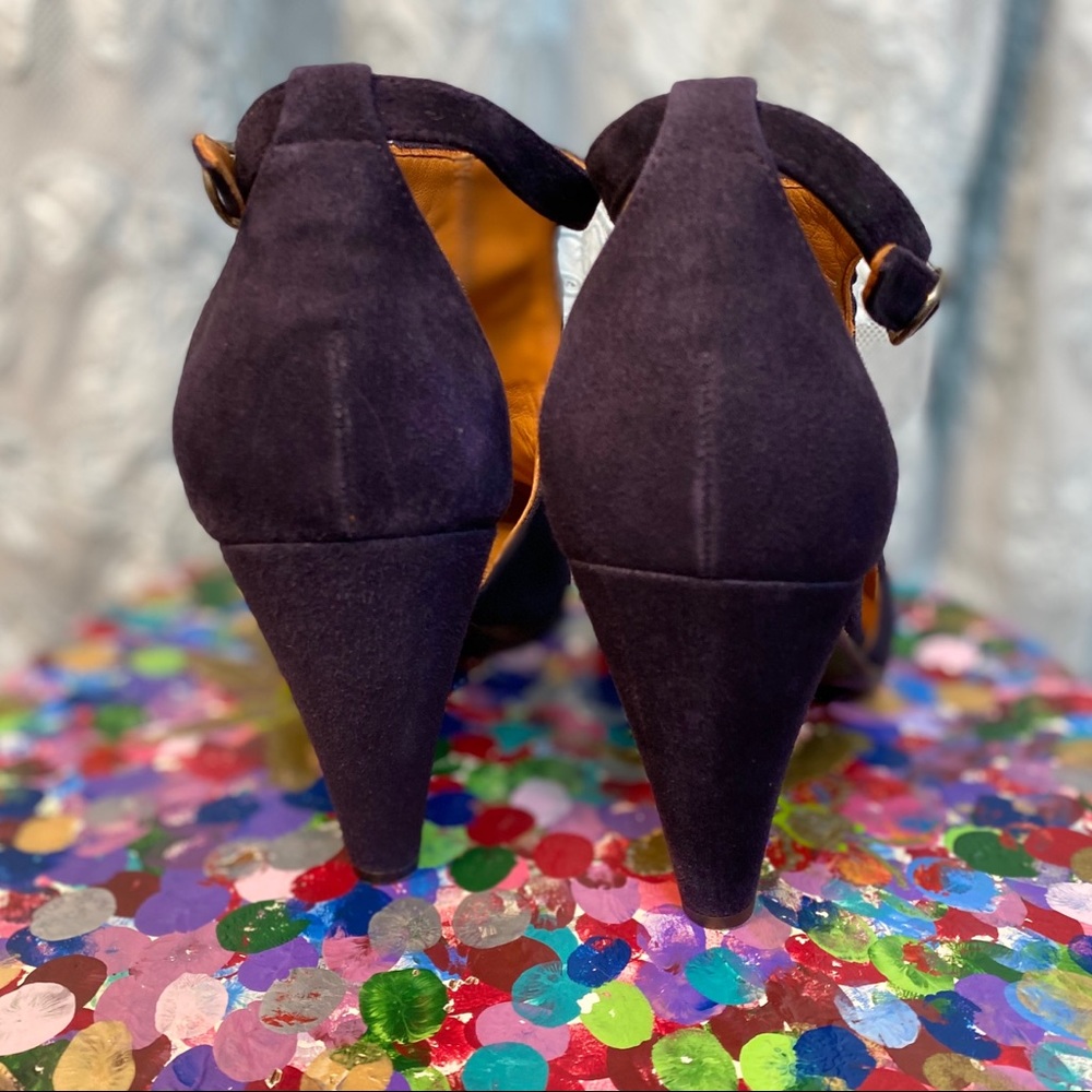 Anthropologie Sevilla (Oren) Heels by Coclico Purple Suede EUC 8.5 - Picture 7 of 12